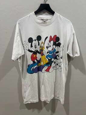 Vintage Disney Tee with Mickey, Minnie, Goofy & Pluto Graphic